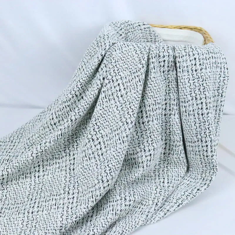 54/56" 270GSM Black and White Irregular Patterned Cotton/Polyester/Spandex Knit Jacquard Fabric by the Yard