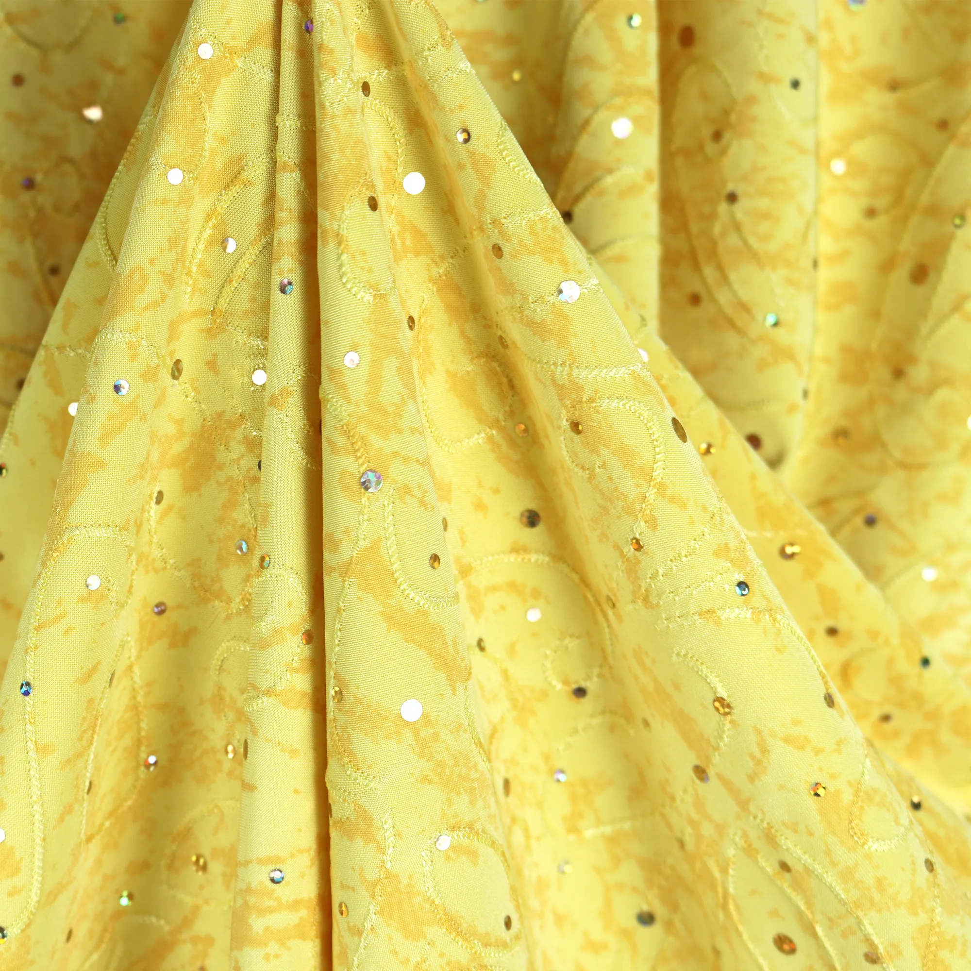 58-60" 2-color Speckled Design Polyester Single Spandex Knit Jacquard Fabric with Spangles by the Yard