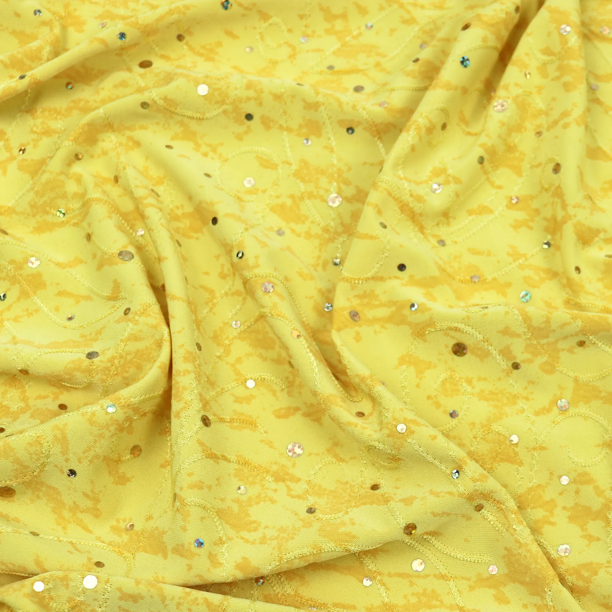 58-60" 2-color Speckled Design Polyester Single Spandex Knit Jacquard Fabric with Spangles by the Yard
