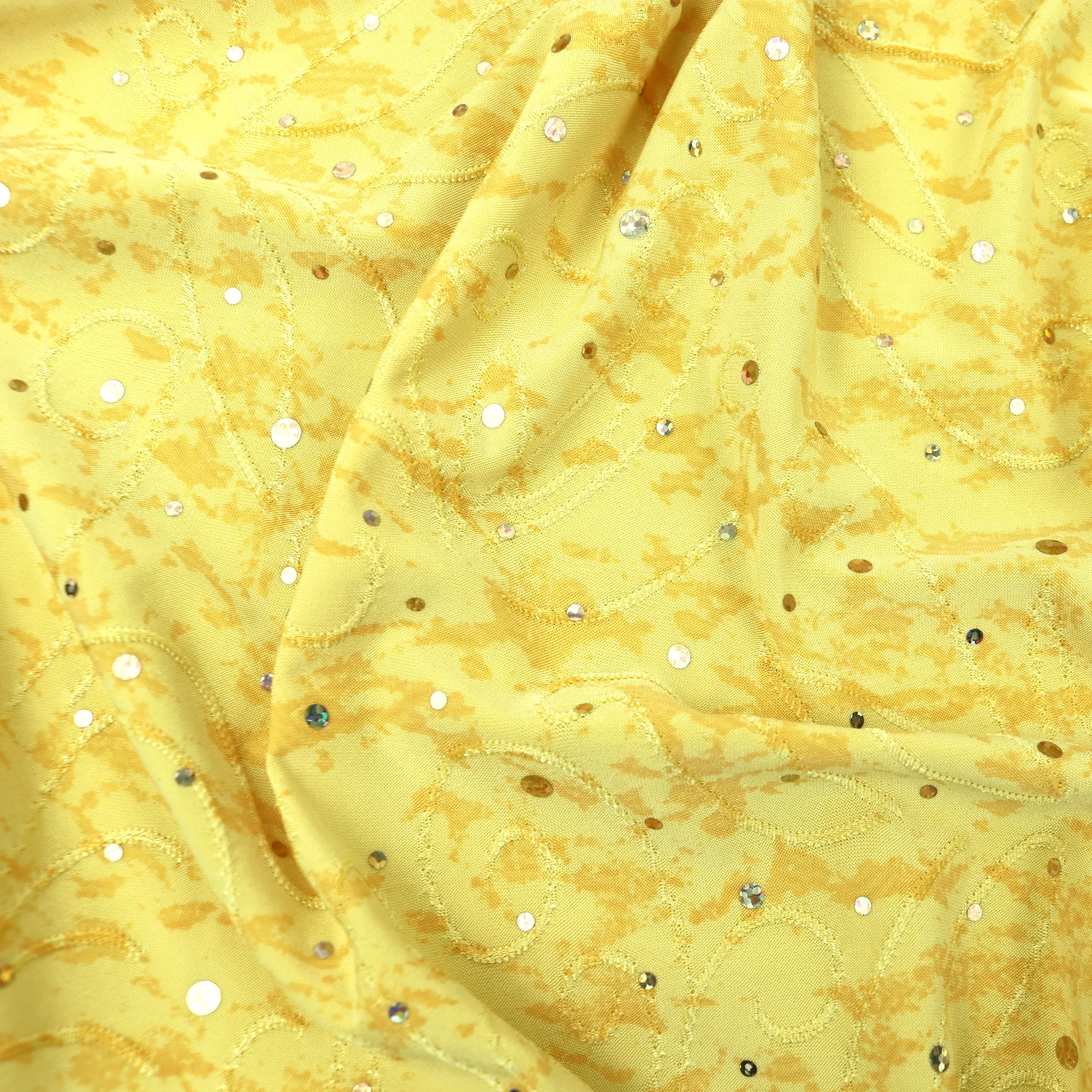 58-60" 2-color Speckled Design Polyester Single Spandex Knit Jacquard Fabric with Spangles by the Yard