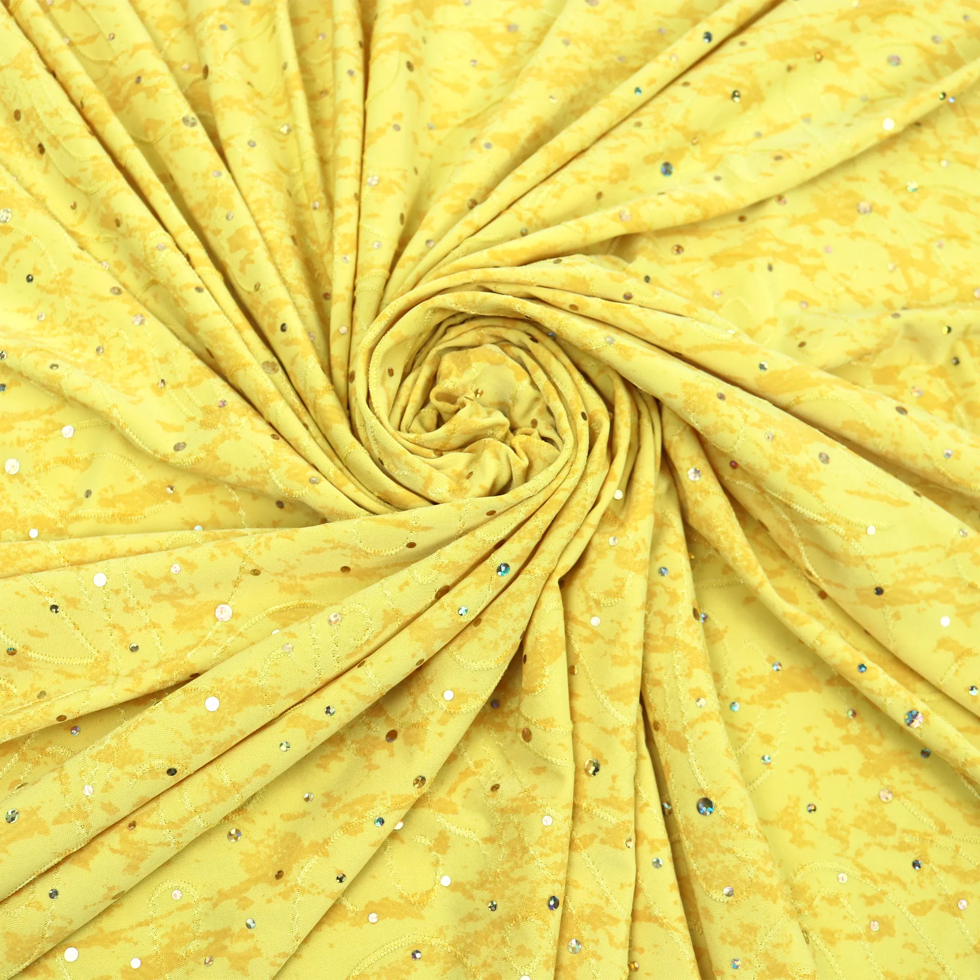 58-60" 2-color Speckled Design Polyester Single Spandex Knit Jacquard Fabric with Spangles by the Yard