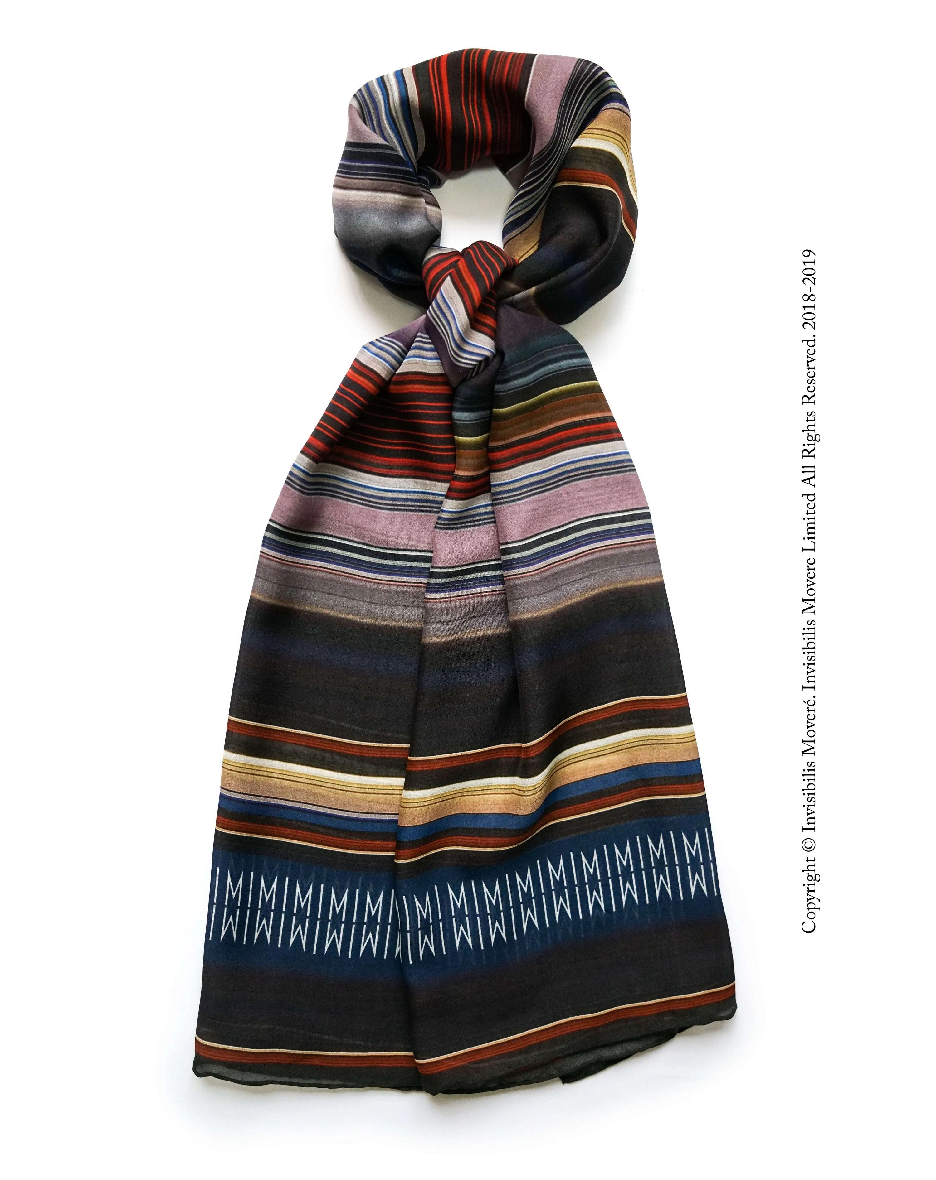 Abstract Stripes - Premium Silk Chiffon Scarf - 180/60