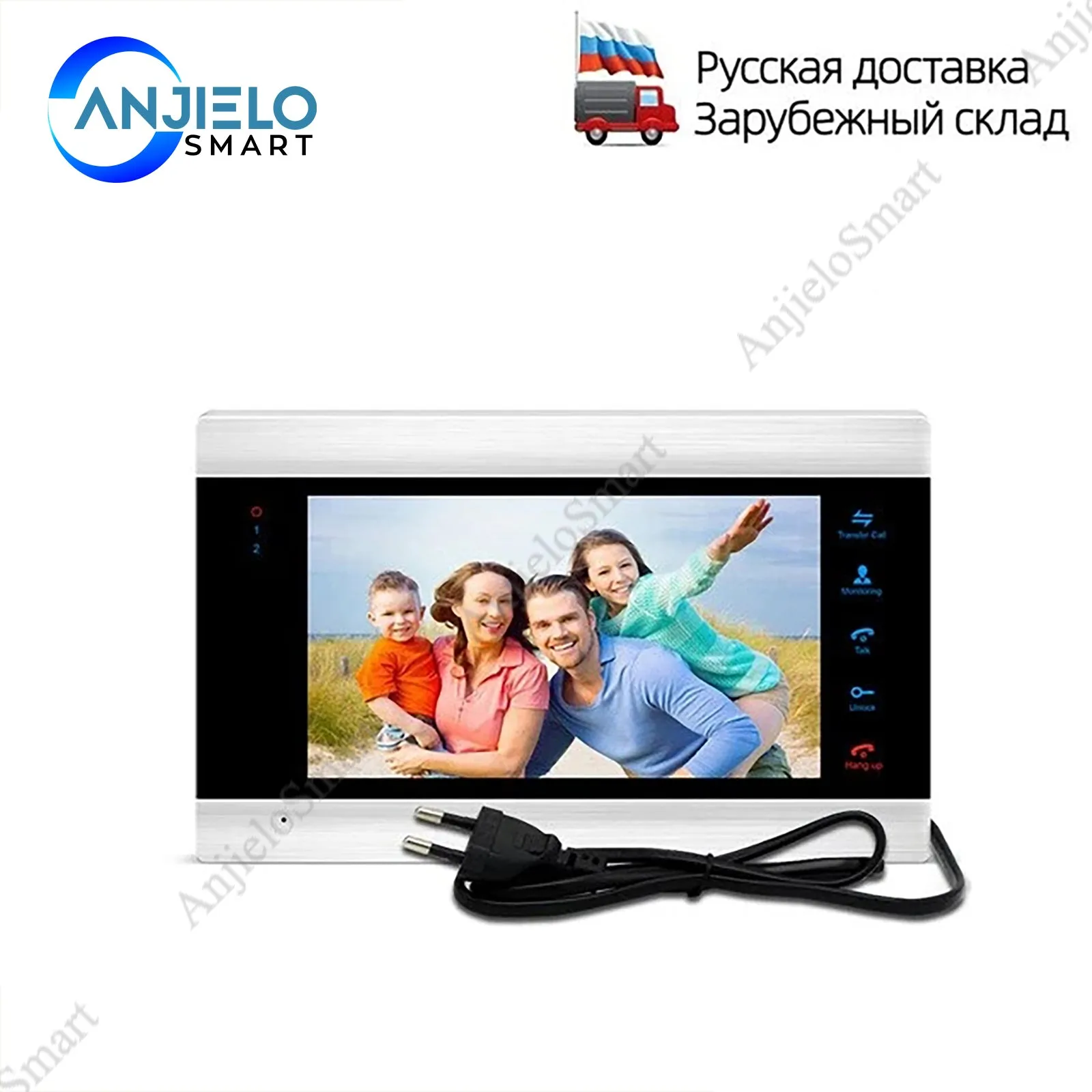 AnjieloSmart inch Indoor Monitor Single Unit Intercom System Mulit-language Wall Mounting Monitor