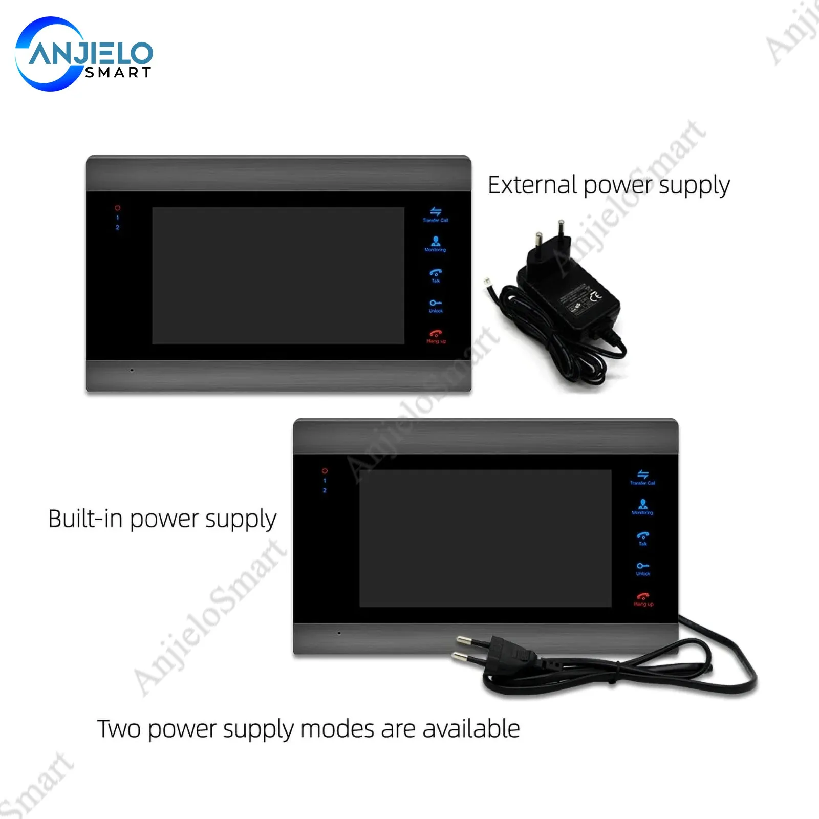 AnjieloSmart inch Indoor Monitor Single Unit Intercom System Mulit-language Wall Mounting Monitor
