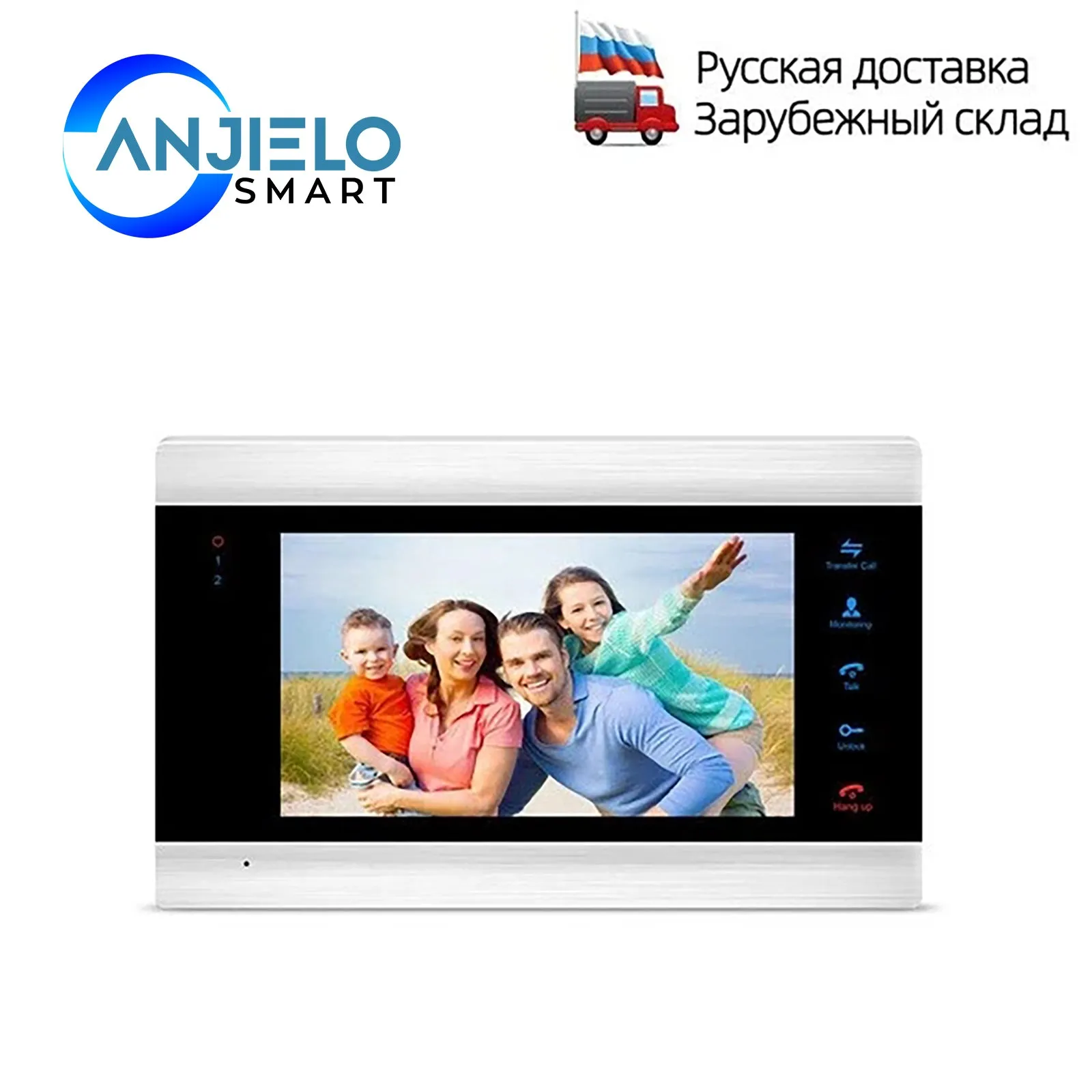 AnjieloSmart inch Indoor Monitor Single Unit Intercom System Mulit-language Wall Mounting Monitor