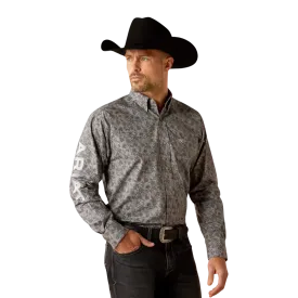 Ariat Men's Team Kendall Classic Fit Grey Light Grey Shirt