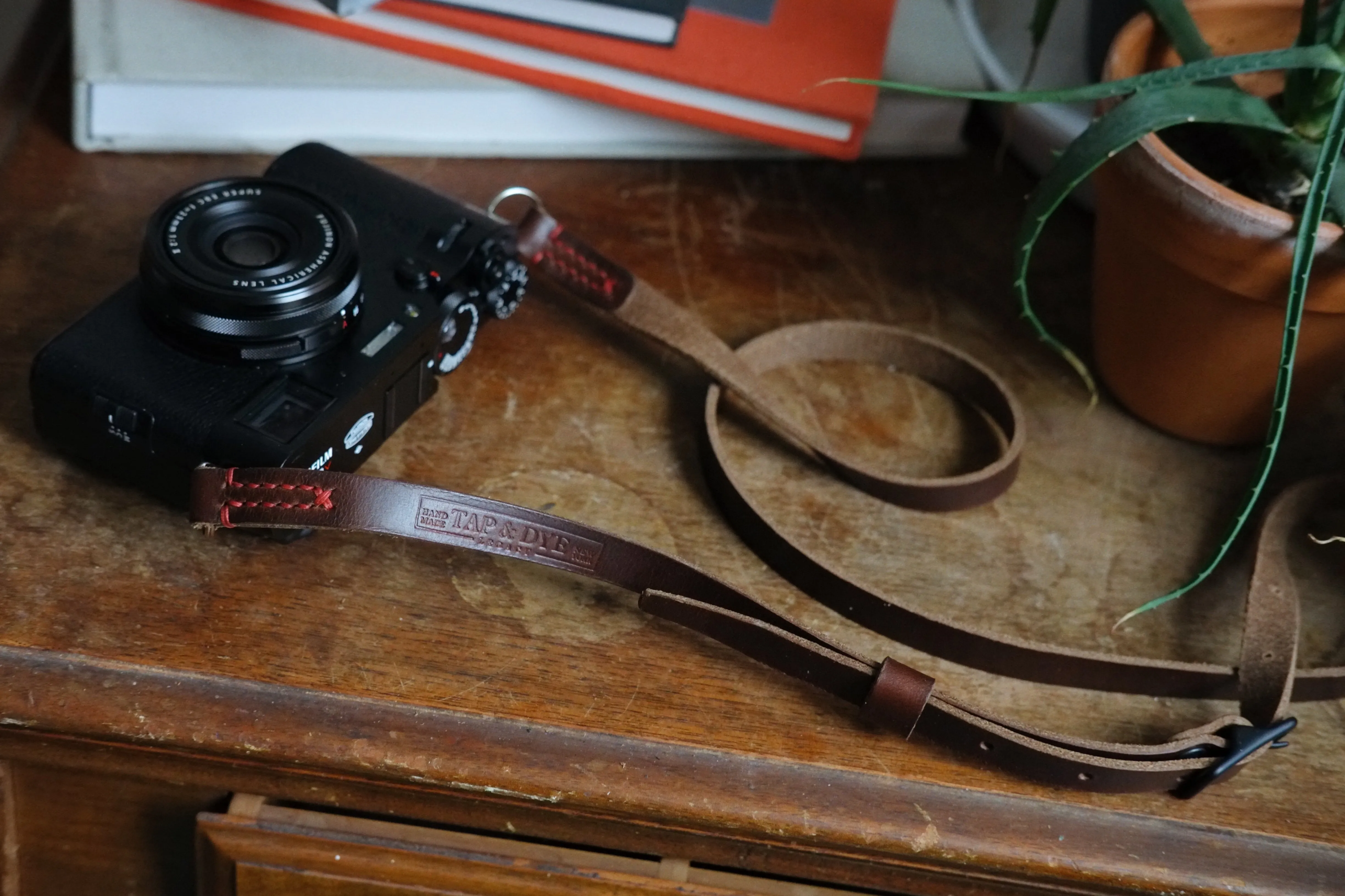 LEGACY slim adjustable camera strap - Brown & Olive Horween