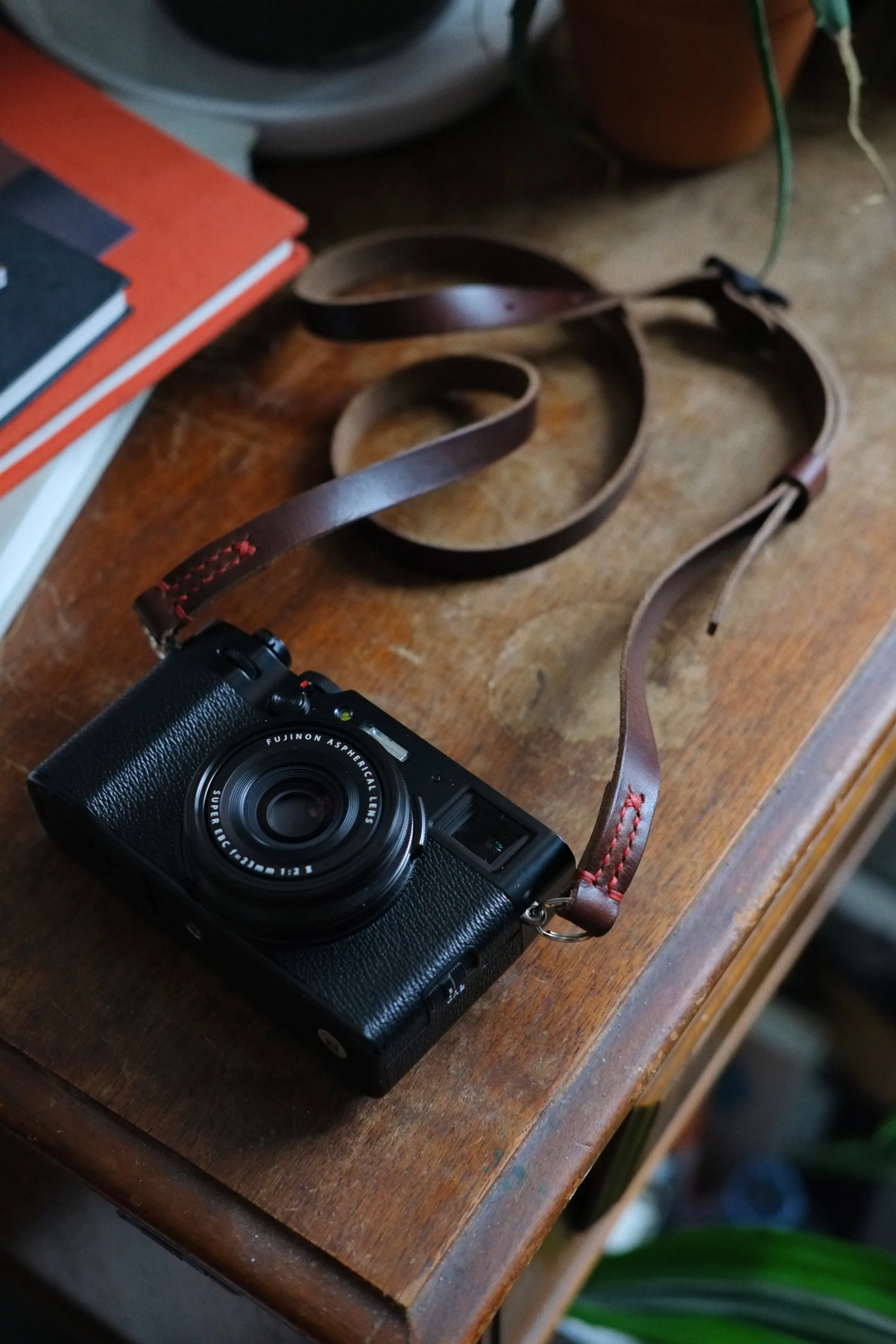 LEGACY slim adjustable camera strap - Brown & Olive Horween
