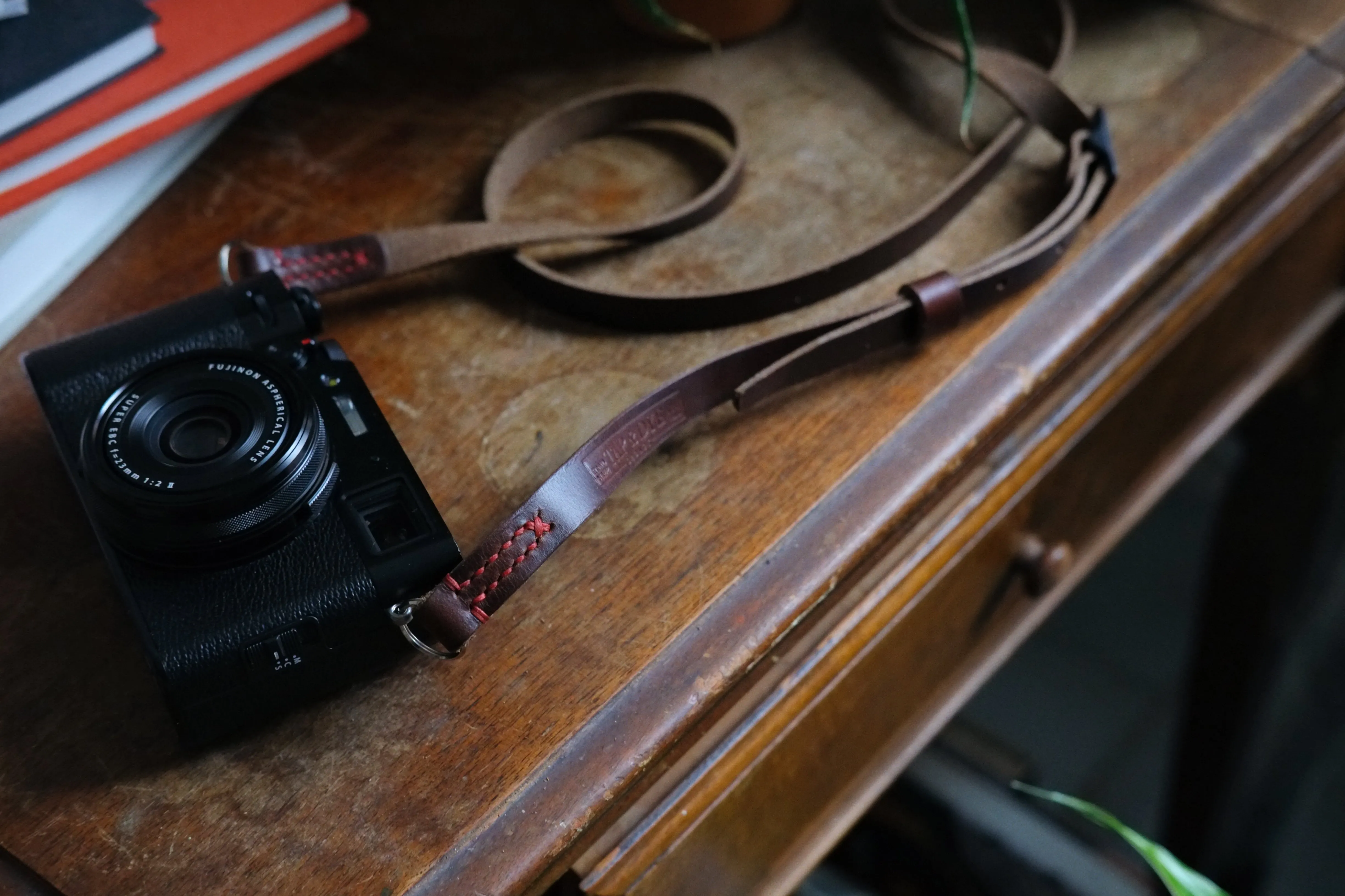 LEGACY slim adjustable camera strap - Brown & Olive Horween