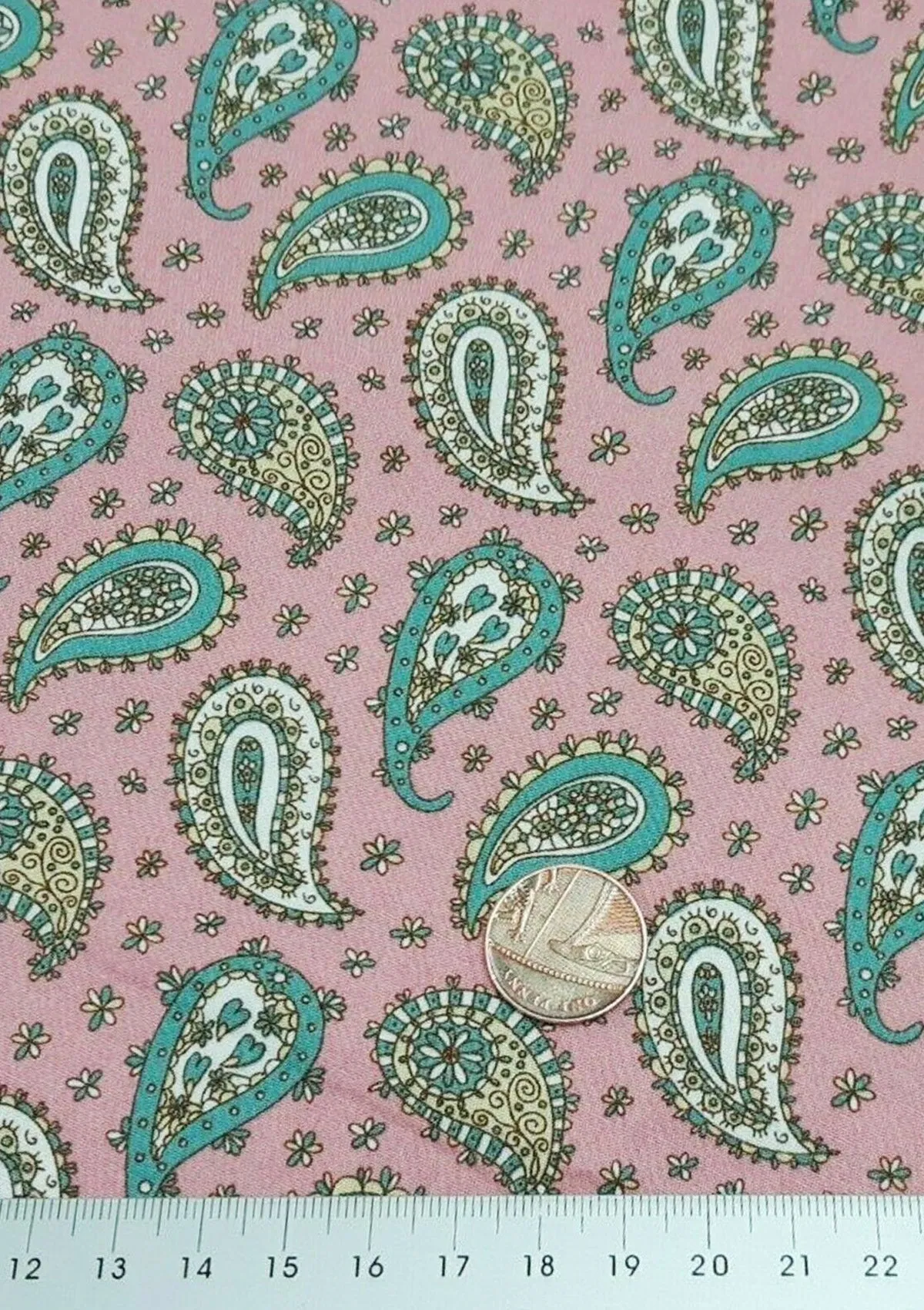 Paisley Cotton Printed Fabric Poplin 45" Width ROSE & HUBBLE BRANDED D#1