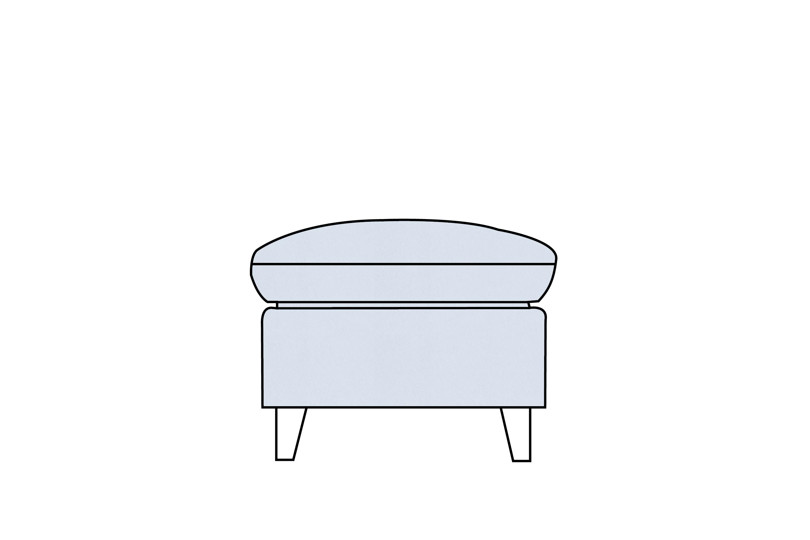 Positano | Footstool Extra Loose Cover | Miami Sky Blue
