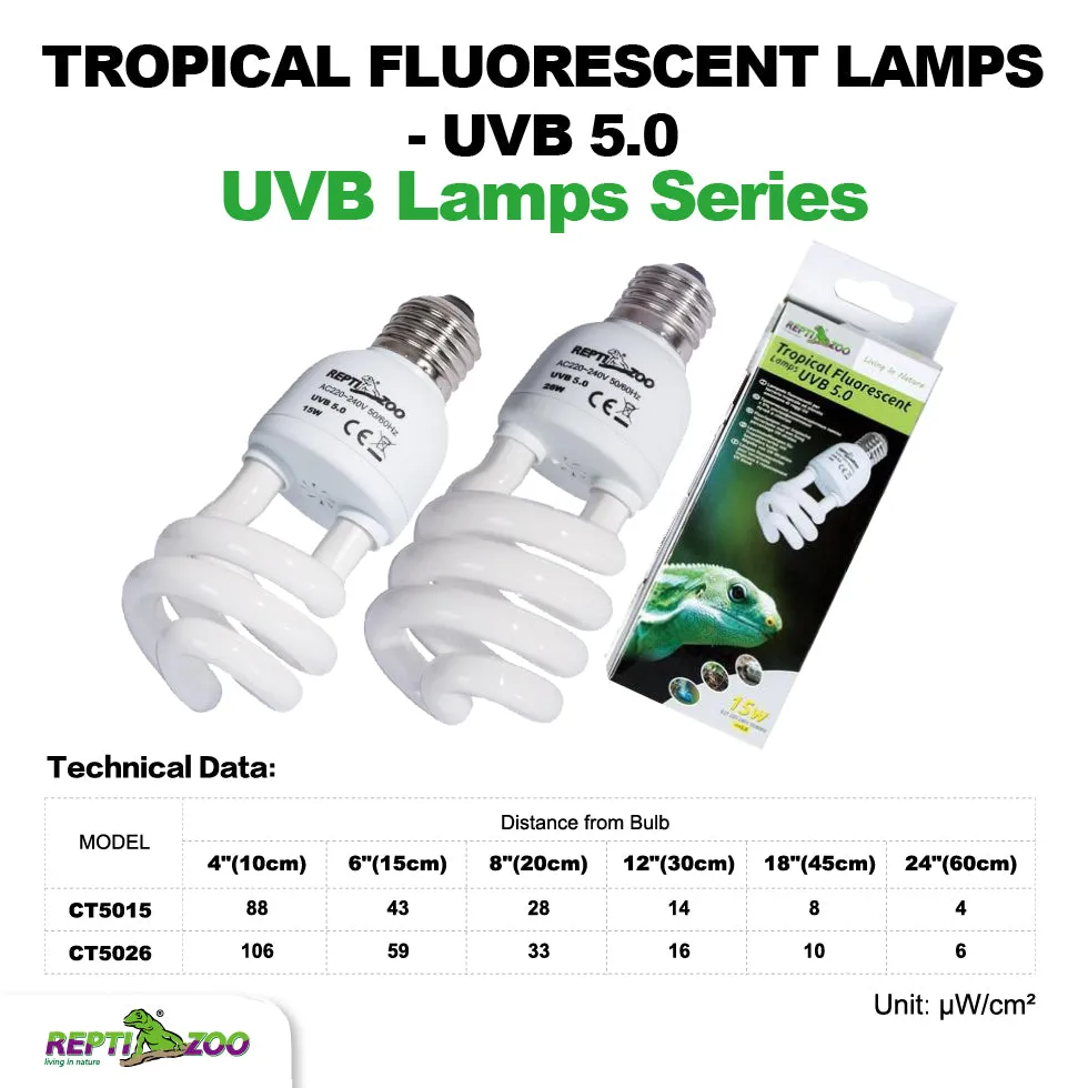 REPTIZOO UVB5.0 Tropical Fluorescent Lamps