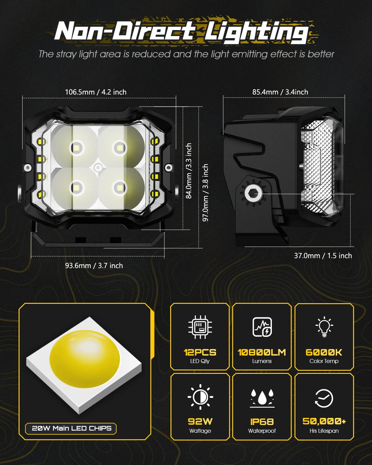Rock Series | 4-inch LED Pod Spotlights with Side Lights