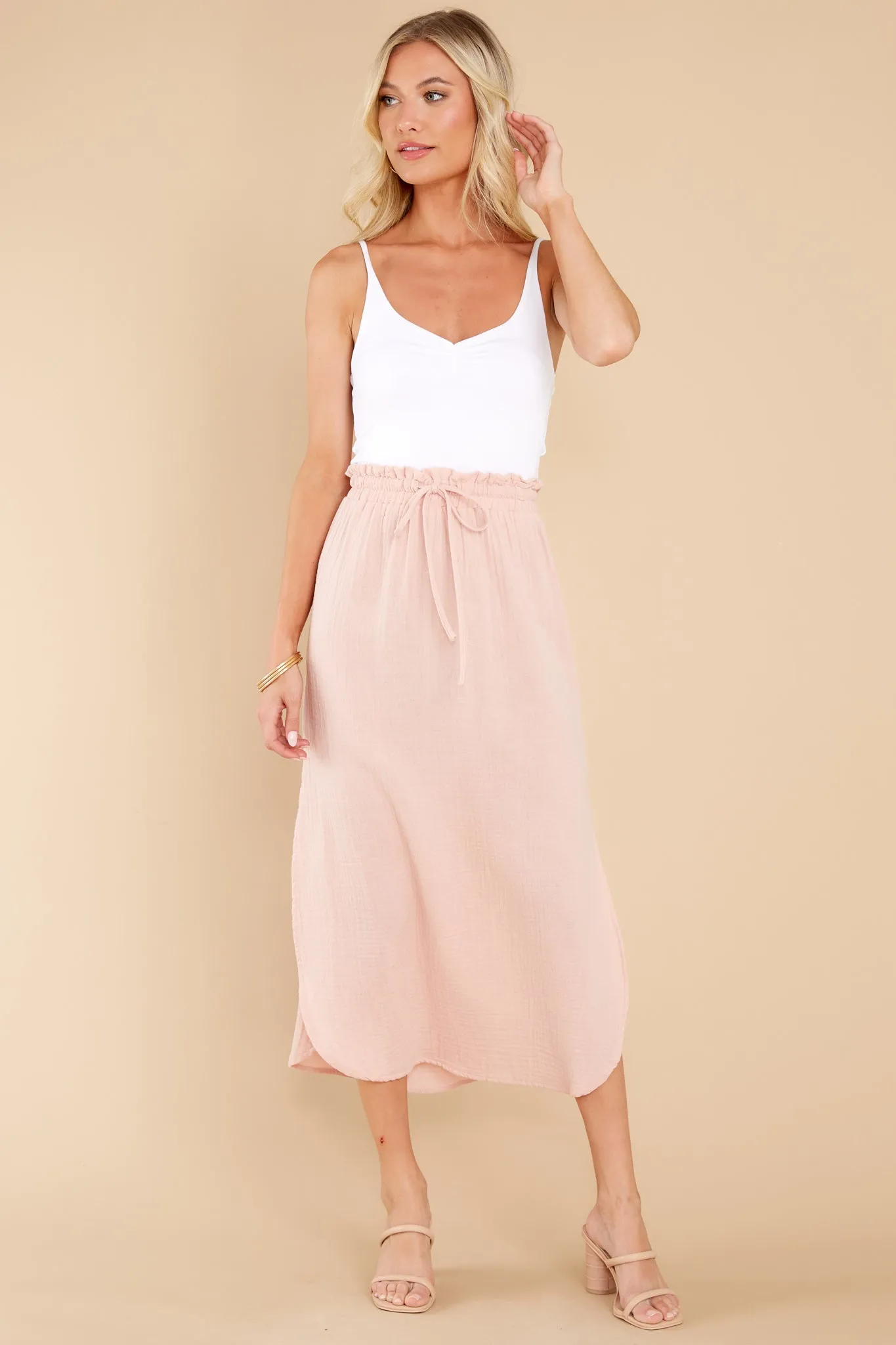 See You Later Pale Pink Skirt