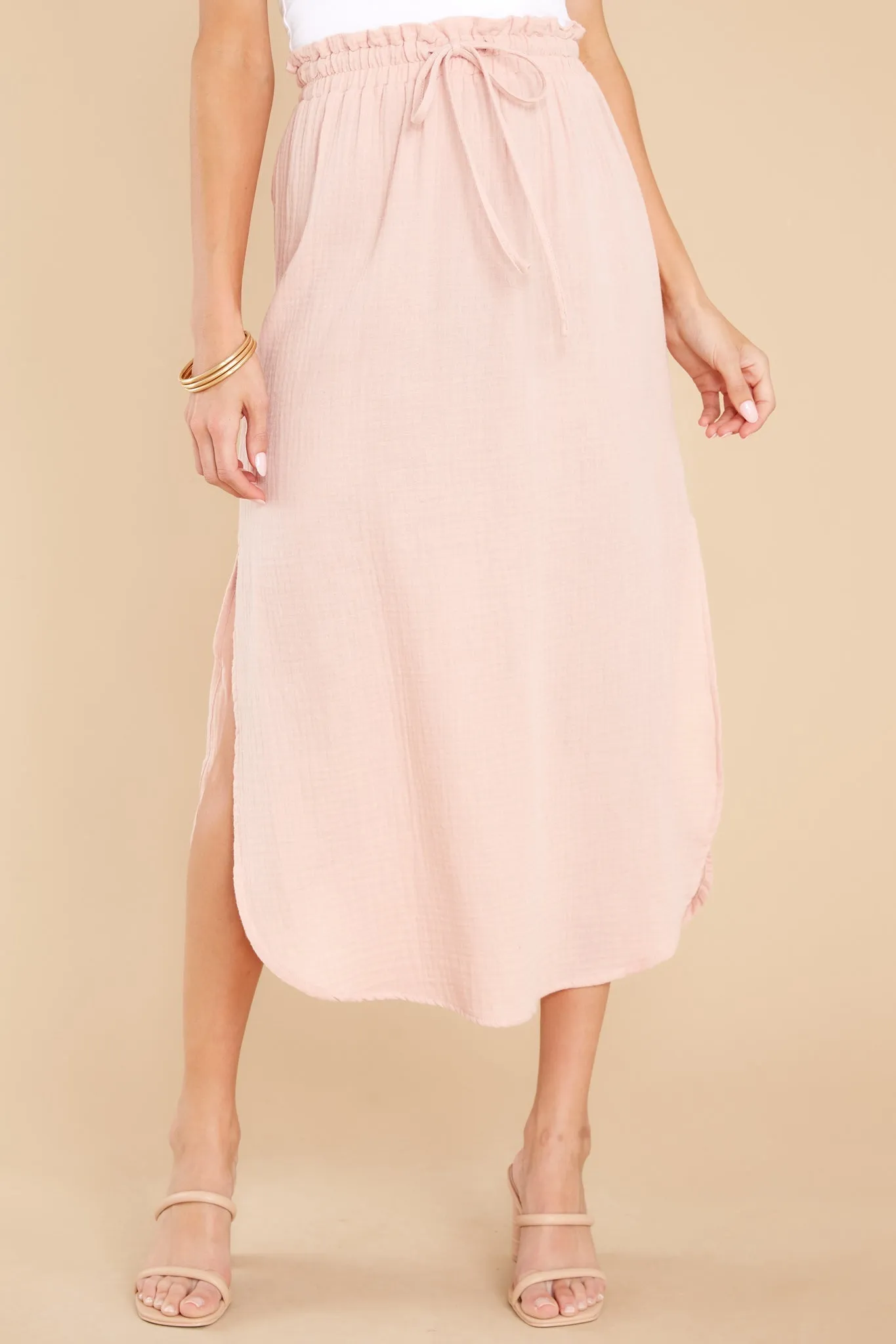 See You Later Pale Pink Skirt