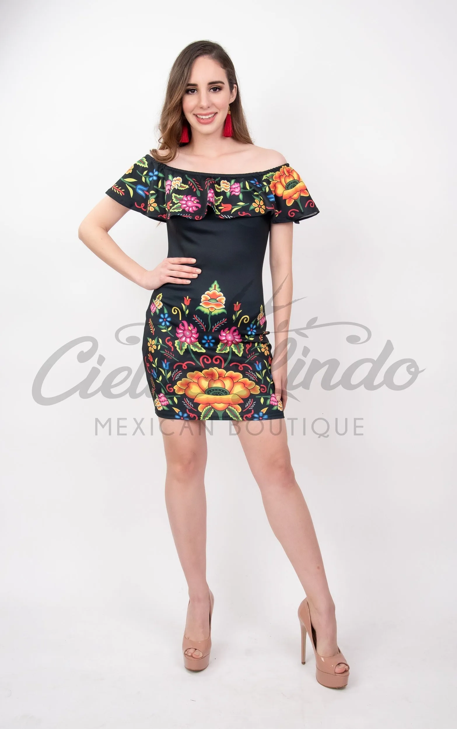 Stamped Mexican Dress Bonita