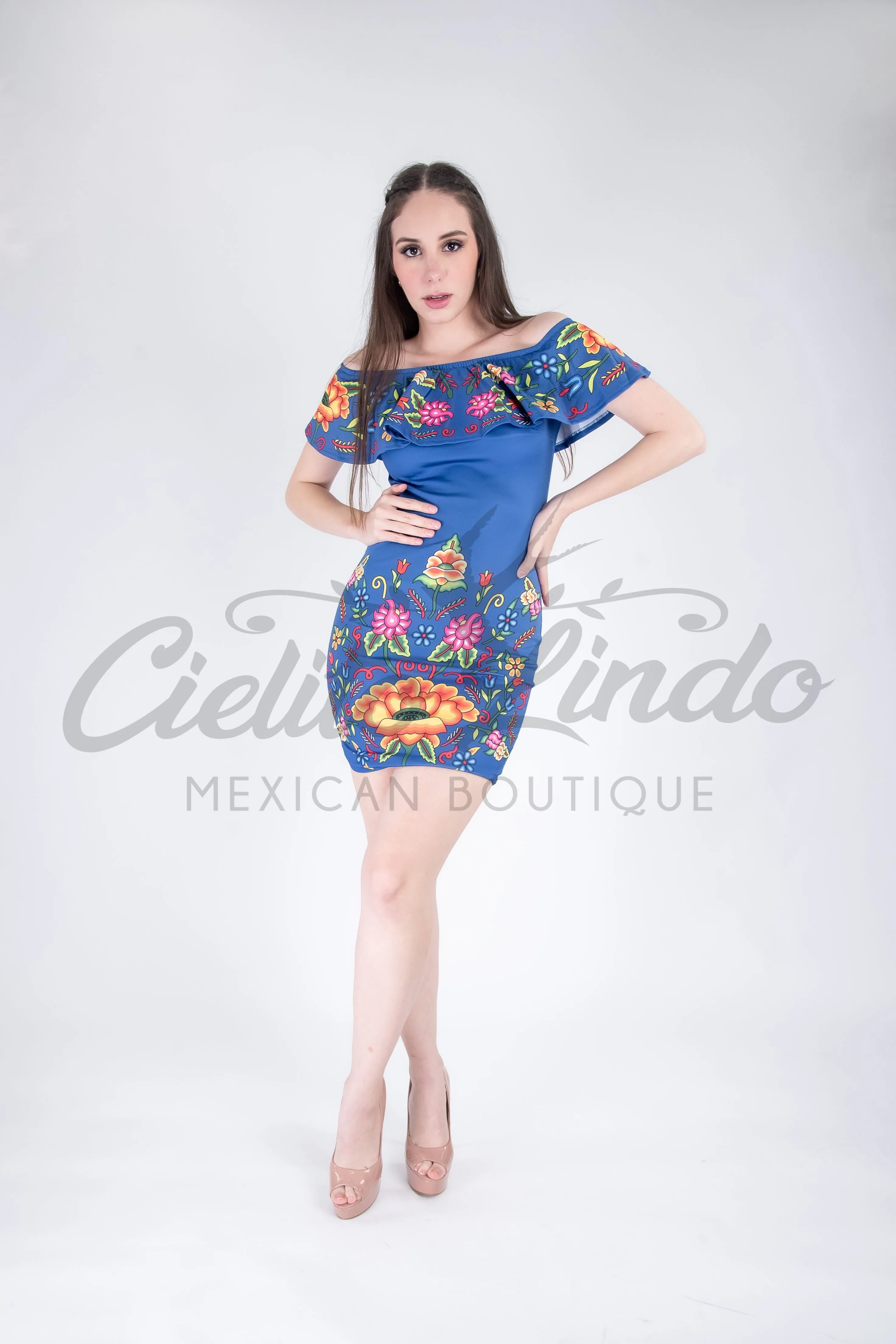 Stamped Mexican Dress Bonita