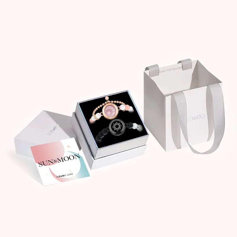 Sun & Moon Touch Bracelets with Phantasmal Beads (Black Rose Gold)