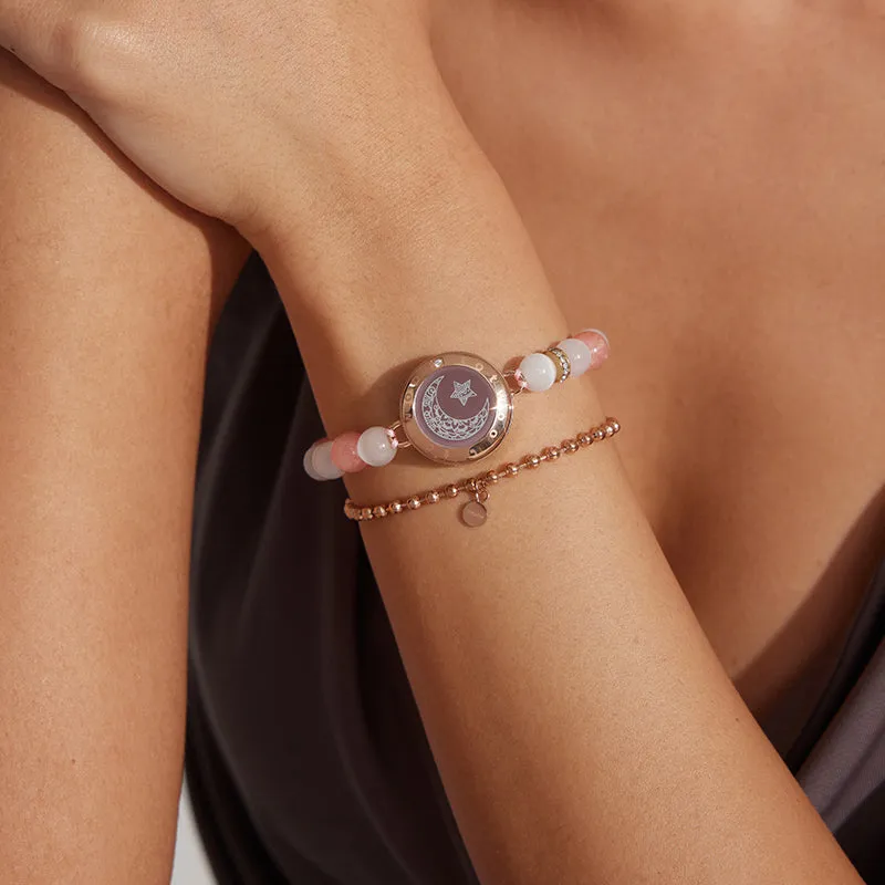 Sun & Moon Touch Bracelets with Phantasmal Beads (Black Rose Gold)