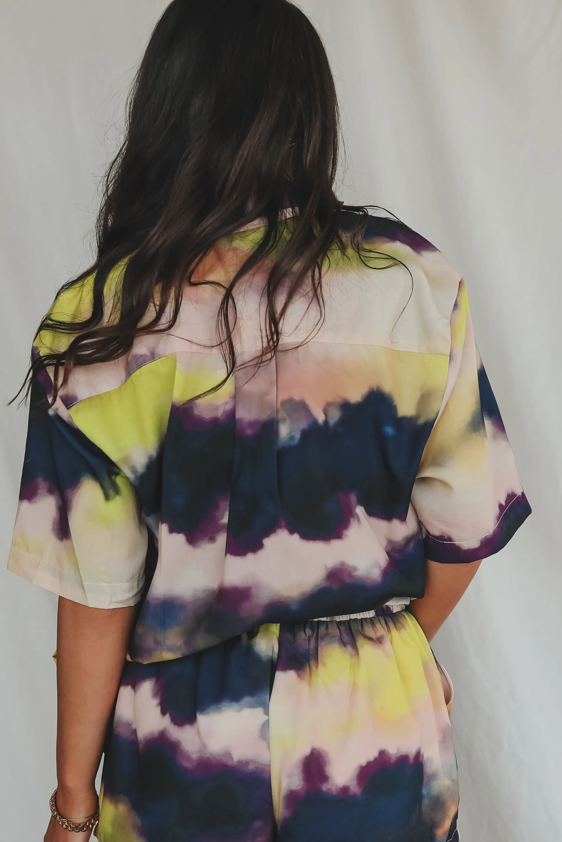 Talk Beachy To Me Tie Dye Button Up Top