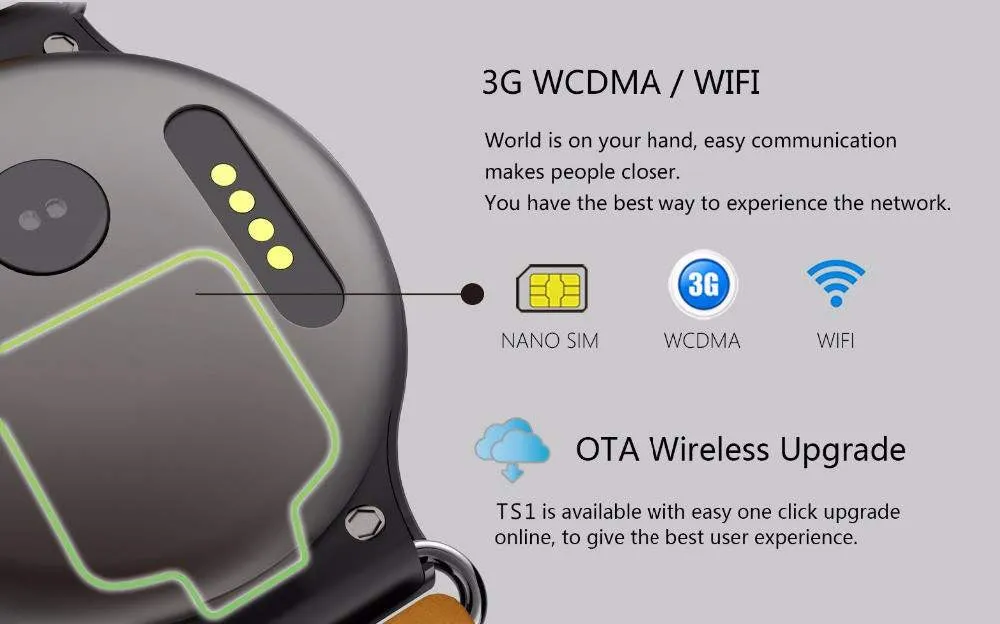 Torntisc Android 5.1 OS MTK6580 CPU Support SIM Card GPS 3G WIFI MP3 Heart Rate Monitor