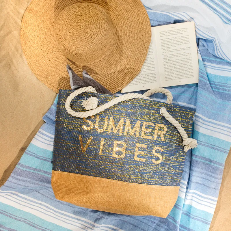 Trendy Beach Bag - Navy