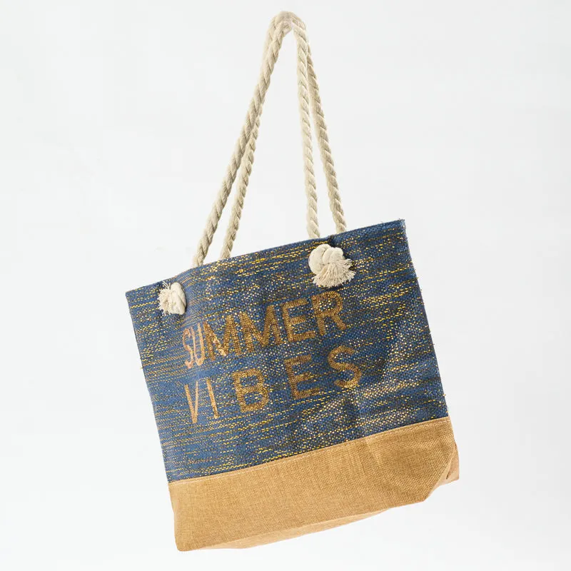 Trendy Beach Bag - Navy