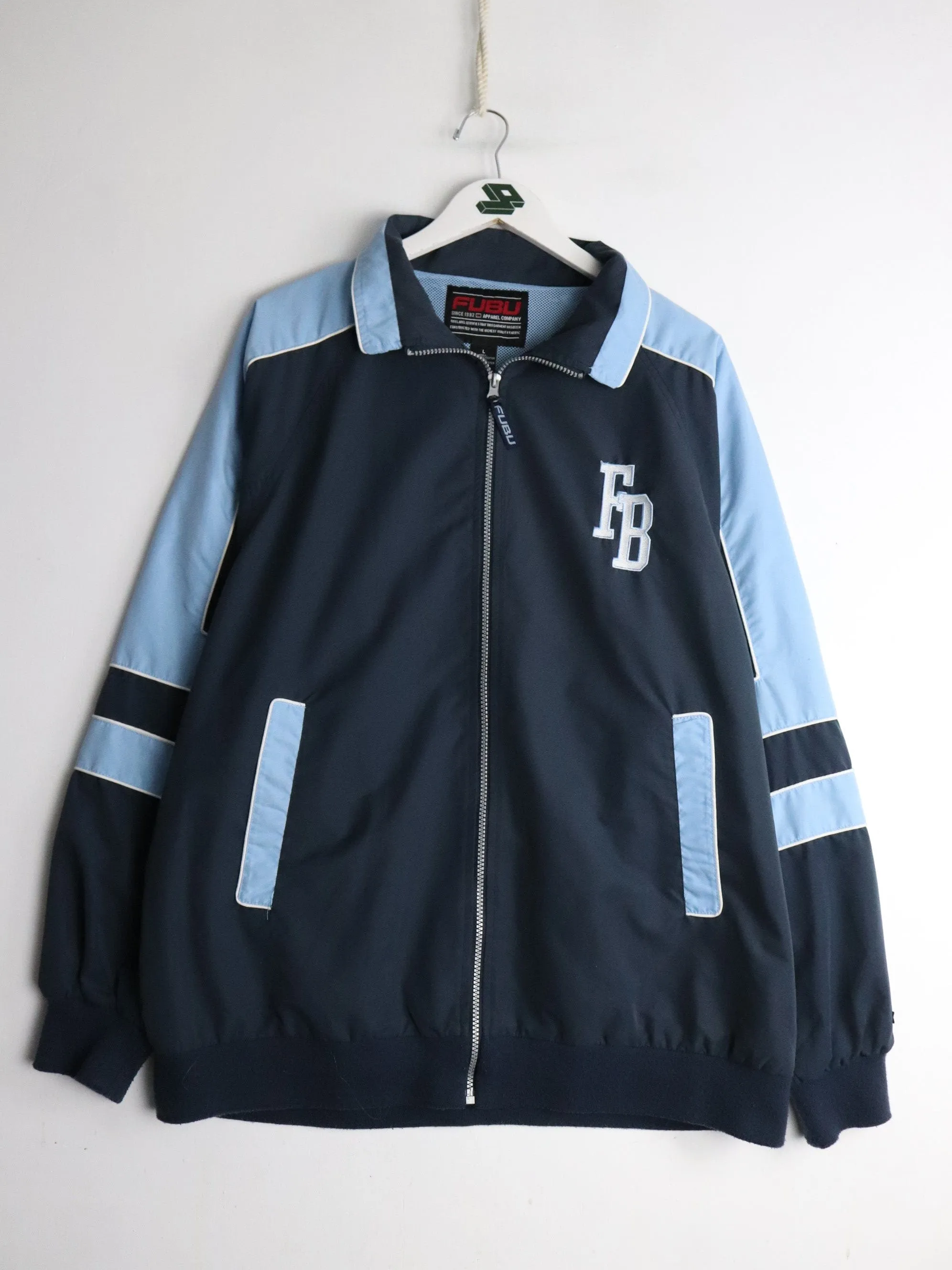 Vintage FUBU Windbreaker Mens Large Blue Y2K